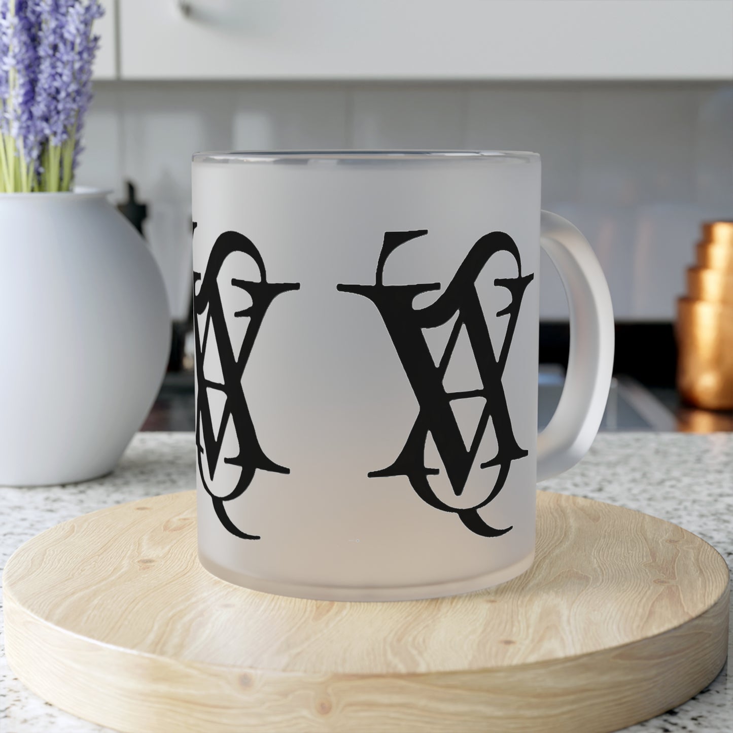 VVAASSQQ Frosted Glass Mug